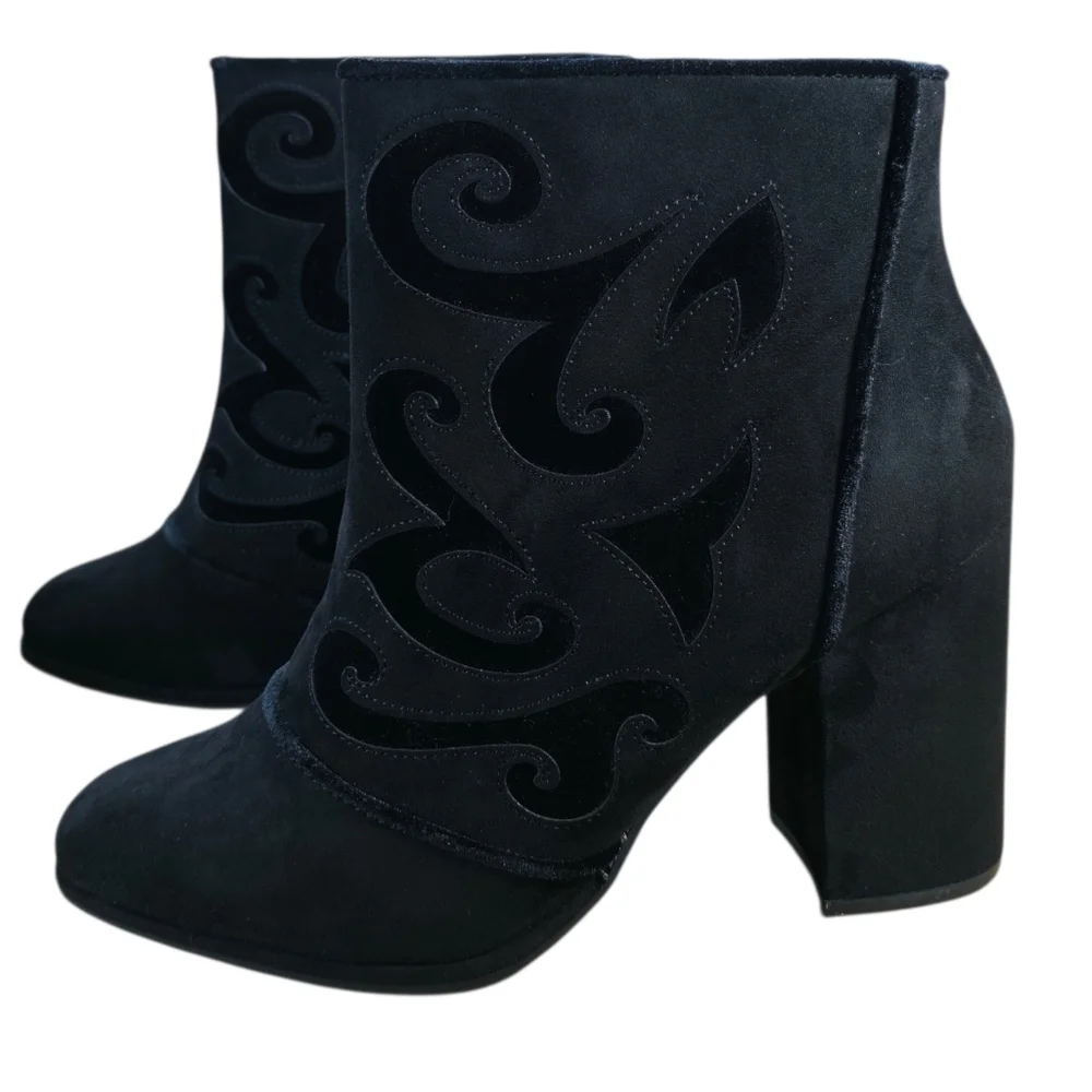 Cloudwalkers Black Faux Suede Ankle Boots Womens 10W - Picture 3 of 10